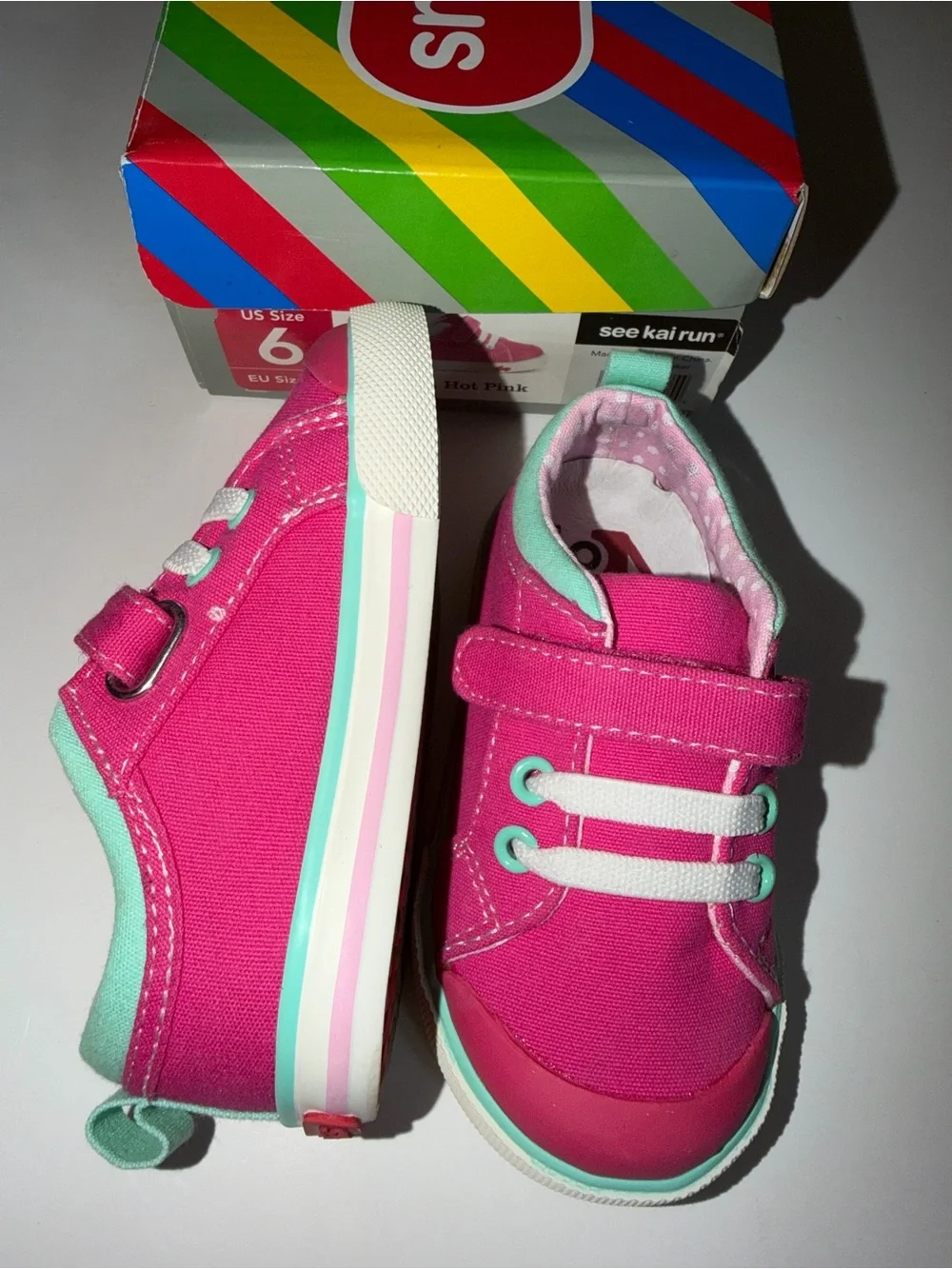 NWT See Kai Run Stevie Sneaker Toddler CHOOSE SIZE Hot Pink Canvas Shoes Girls